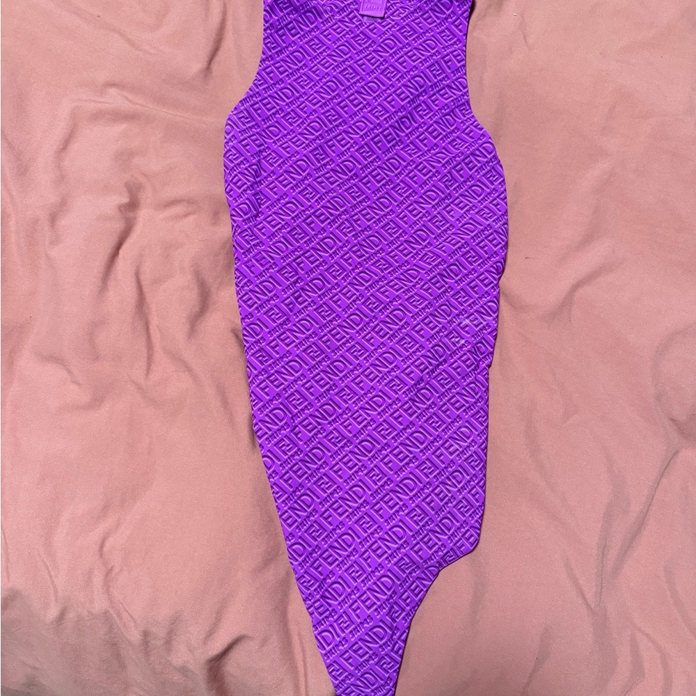 Purple Fendi Patterned body suit
